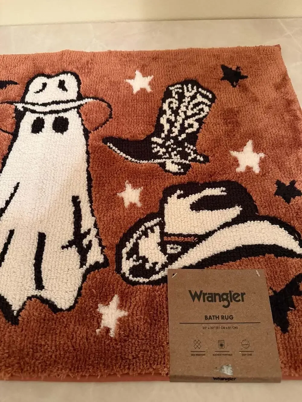 Wrangler Spooky Western Ghost Cowboy Bath Rug 20x32